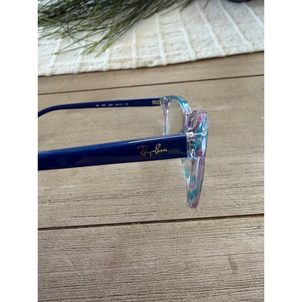 Ray-Ban Junior Kids Eyeglasses RB 1591 3807 Blue Multicolor Square 48-16-130